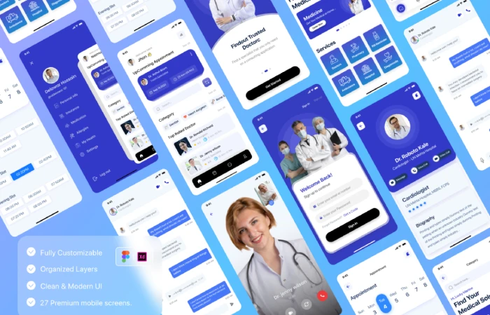 Doctors Appointment App (IOS Templates)  - Free Figma Template