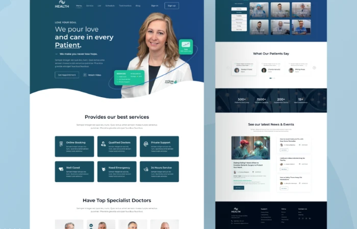 Doctor's Foundation Medical Landing Page  - Free Figma Template