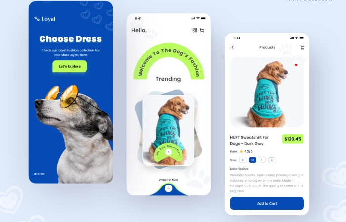 Dog's Shopping App  - Free Figma Template