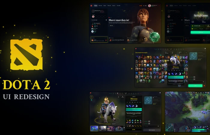 Dota 2 UI Redesign  - Free Figma Template