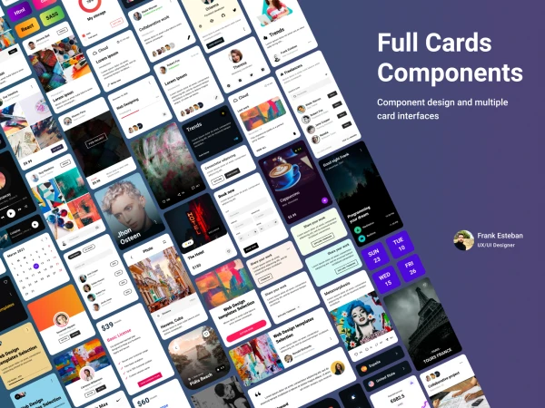 Card Components Free UI Kit for Figma  - Free Figma Template