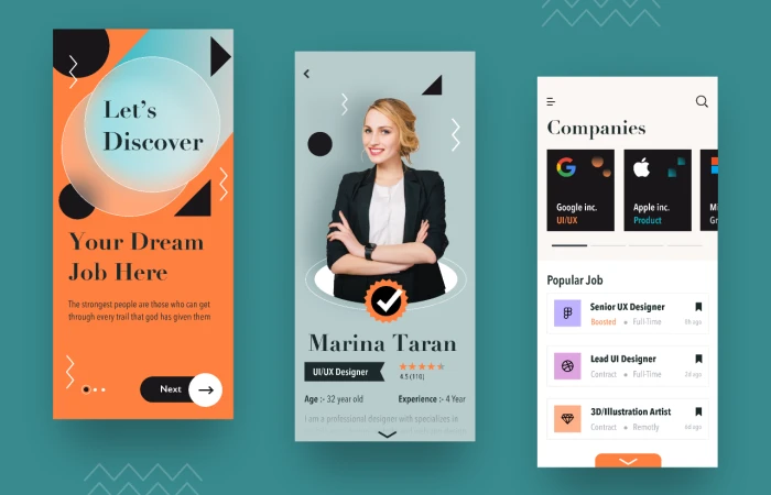 Dream Job app  - Free Figma Template