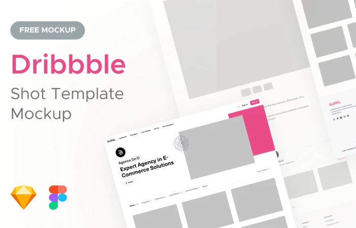 Dribbble  Shot Template Mockup  - Free Figma Template