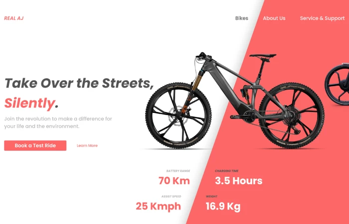 E-Bike Landing Page (Redesign)  - Free Figma Template