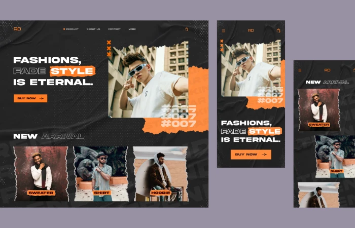eCommerce Clothing Fashion header UI UX Design by Urban Style  - Free Figma Template