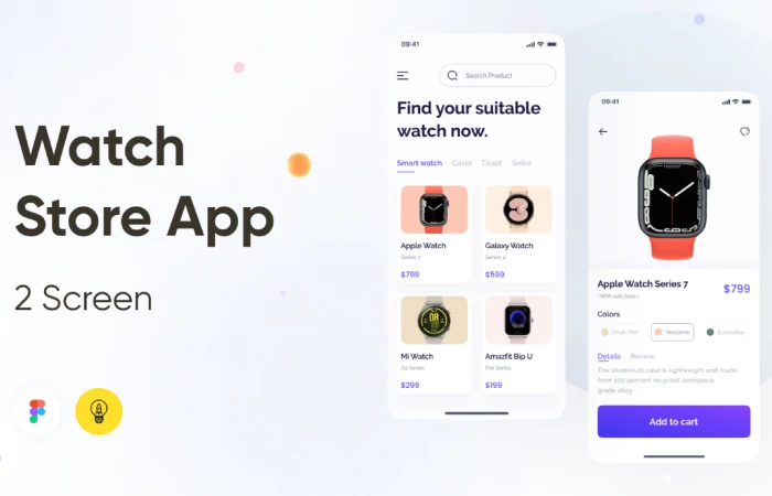 eCommerce Watch Store - Mobile App Design  - Free Figma Template