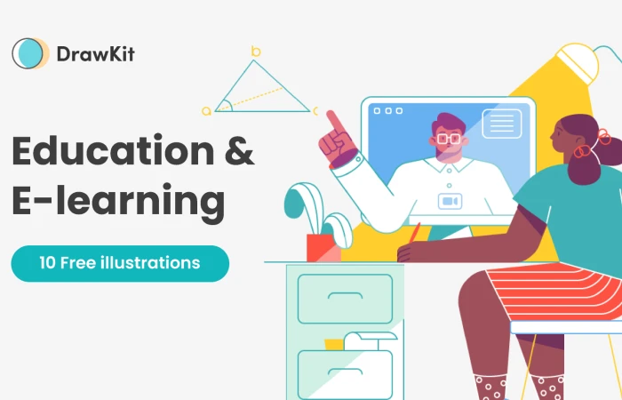 Education & E-Learning Illustrations - DrawKit  - Free Figma Template