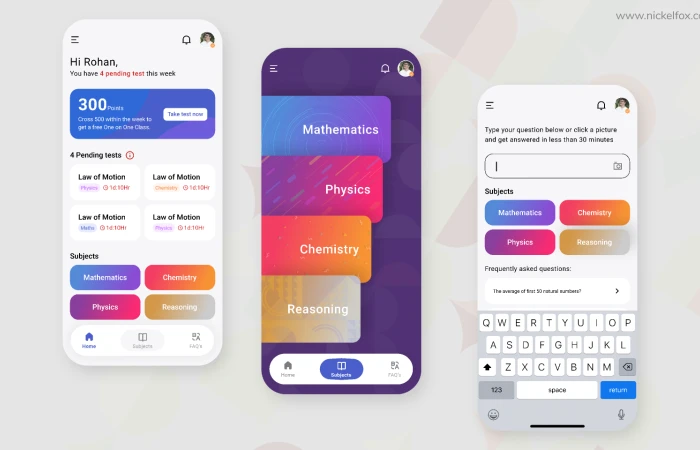 Educational App || Mobile app Concept  - Free Figma Template