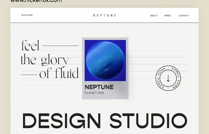 Elegant Design Studio Website Home Page  - Free Figma Template