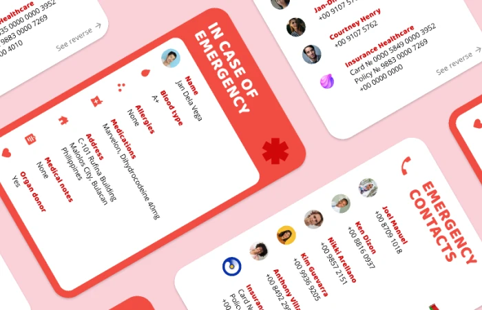Emergency Health Information Card Template  - Free Figma Template