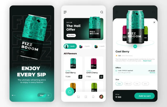 Energy Drink App Concept  - Free Figma Template