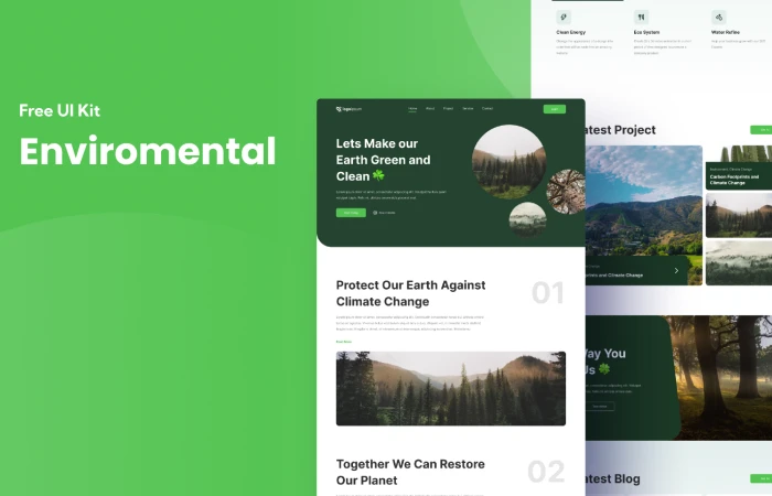 Environmental Website Landing Page  - Free Figma Template