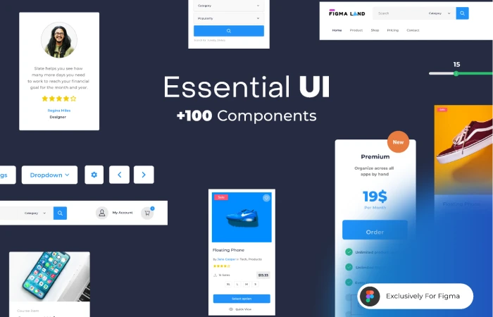 Essential UI - Figma Ui Kit  - Free Figma Template