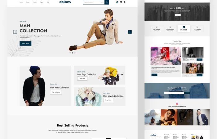 Fashion E-Commerce Website Landing page  - Free Figma Template