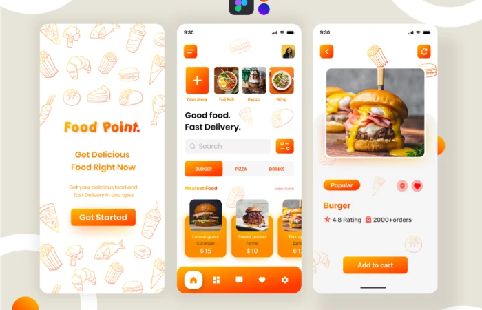 Fast Food Recipe Application UI Design  - Free Figma Template
