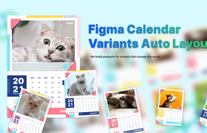 Figma Calendar 2021 Templates Variants Auto Layout  - Free Figma Template