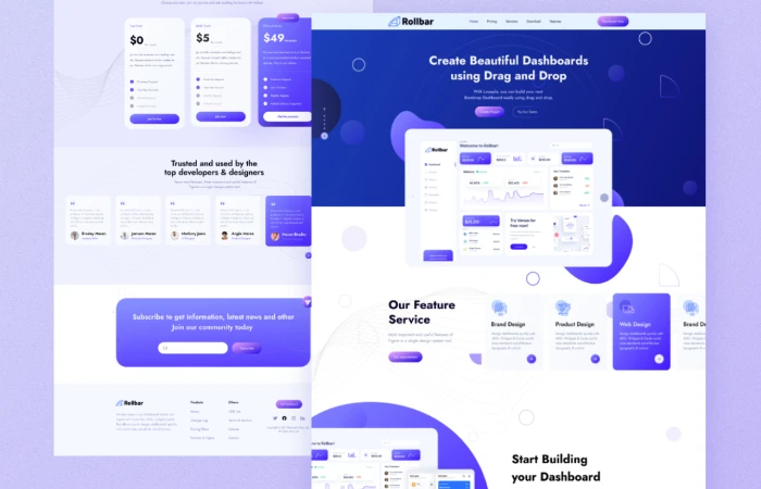 Figma SaaS & Software Landing Pages  - Free Figma Template