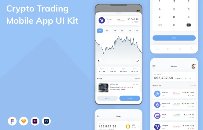 Figma UI kit - Crypto Trading Mobile App (Community)  - Free Figma Template