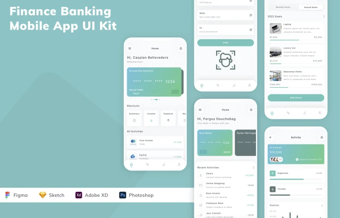 Figma UI kit - Finance Banking Mobile App (Community)  - Free Figma Template