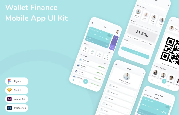 Figma UI kit - Wallet Finance Mobile App (Community)  - Free Figma Template