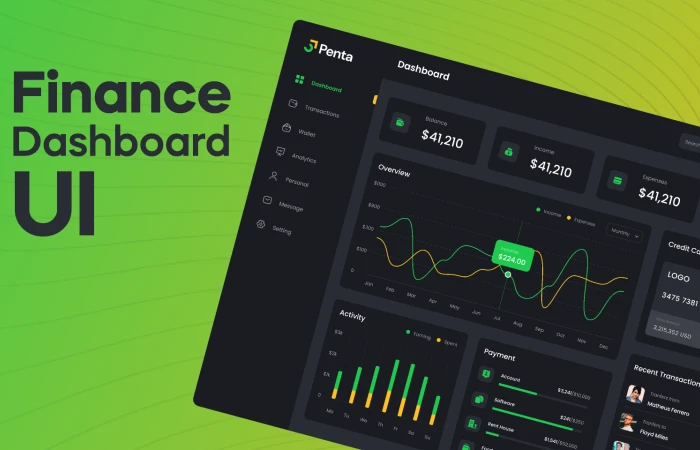Finance Dashboard UI  - Free Figma Template