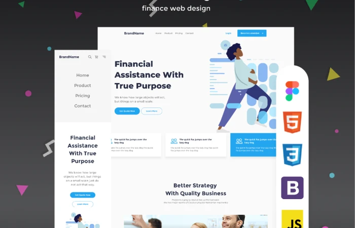 Financely - figma and html finance web-design  - Free Figma Template