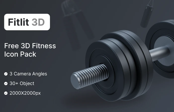 Fitlit  Free Fitness 3D Icon Pack  - Free Figma Template