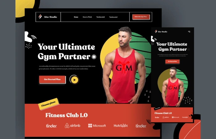 Fitness landing page  - Free Figma Template