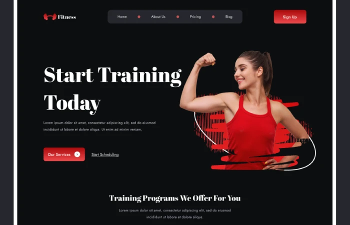 Fitness Landing Page  - Free Figma Template