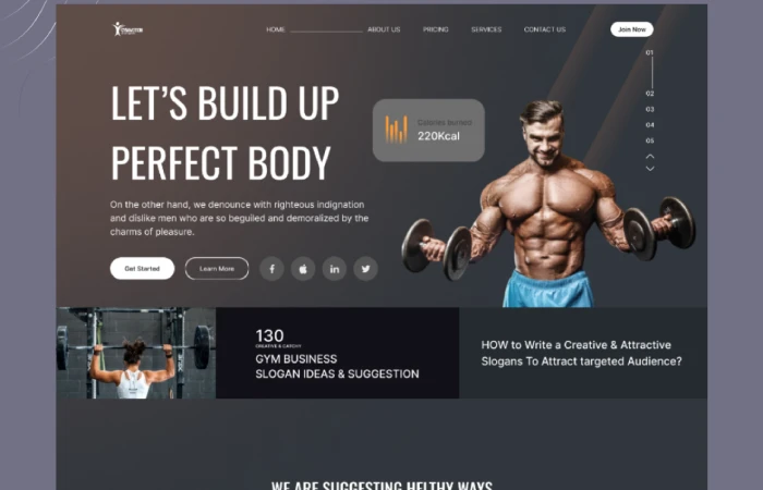 Fitness Landing Page  - Free Figma Template