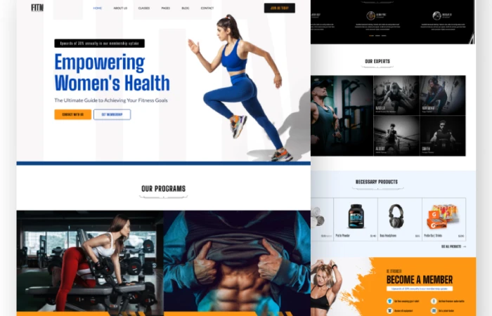 Fitness Landing Page Design  - Free Figma Template