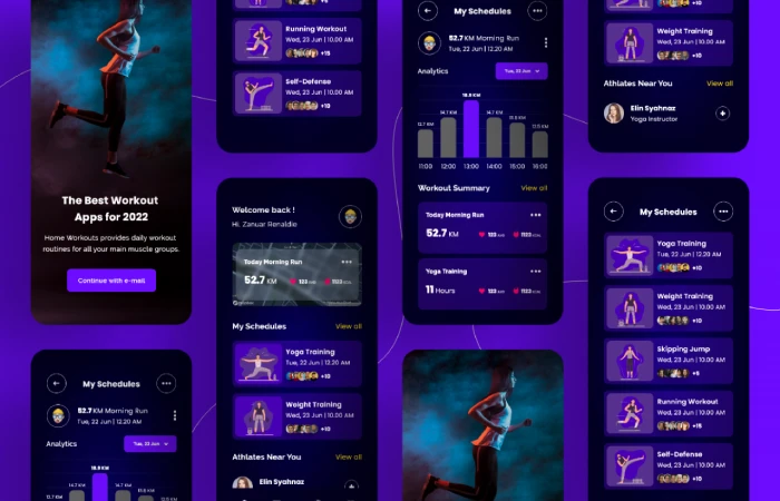 Fitness Workout Apps  - Free Figma Template