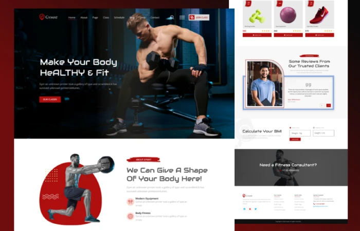 Fitness/Gym landing page  - Free Figma Template