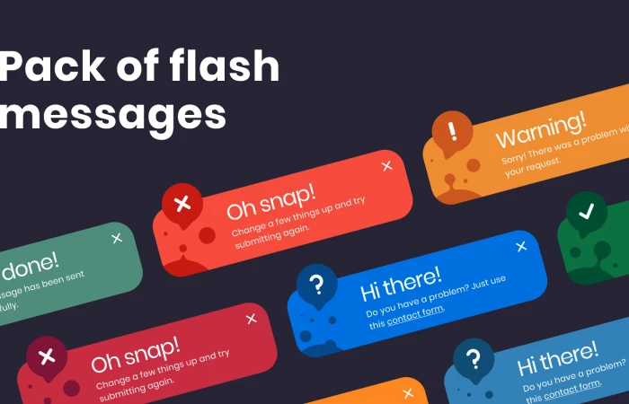 Flash messages pack  - Free Figma Template