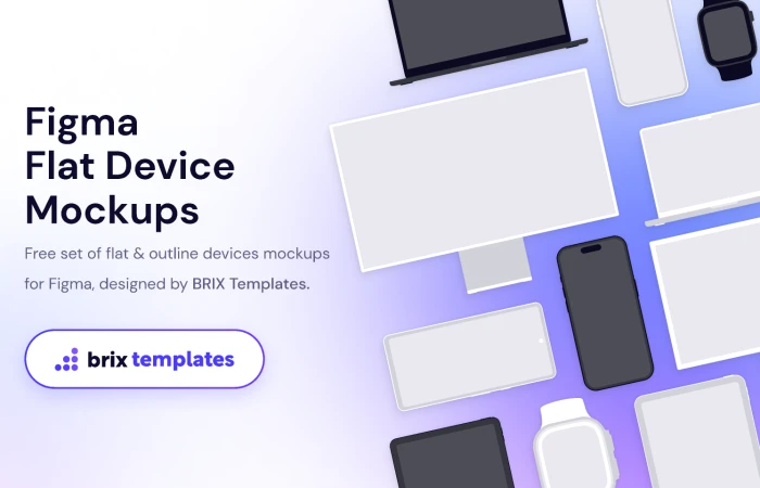 Flat Device Figma Mockups | BRIX Templates  - Free Figma Template