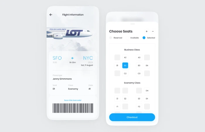 Flight Booking App (2019)  - Free Figma Template