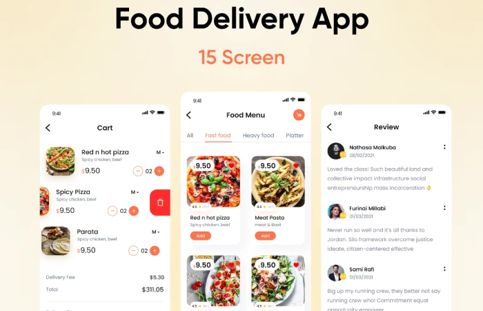 Food Delivery Mobile App  - Free Figma Template