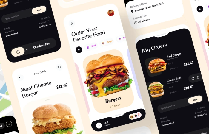 Food Delivery Service App  - Free Figma Template