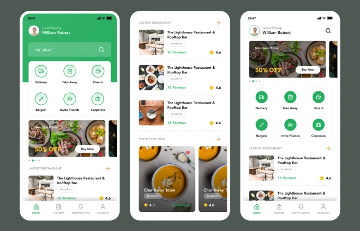 Food - Mobile App  - Free Figma Template