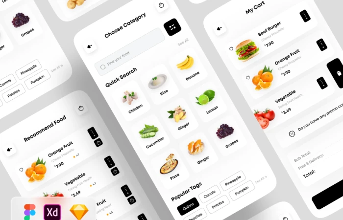 Food Mobile App V2  - Free Figma Template