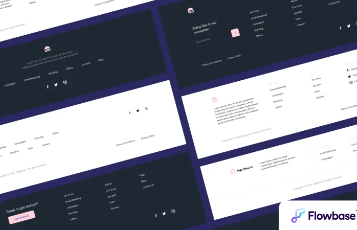 Footer Components  by Flowbase.co  - Free Figma Template