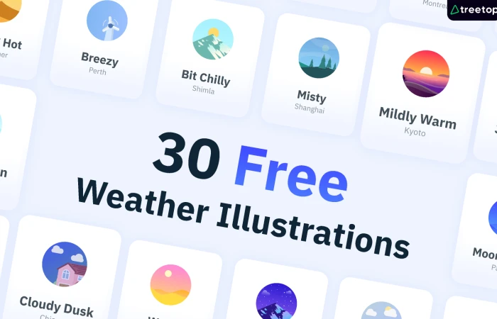 Free 30 weather illustrations - MET  - Free Figma Template