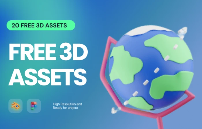 Free 3D Assets  - Free Figma Template