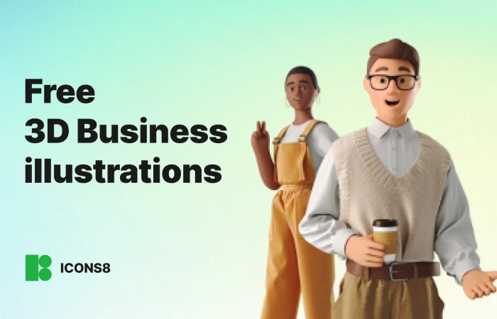 Free 3D Business illustrations  - Free Figma Template