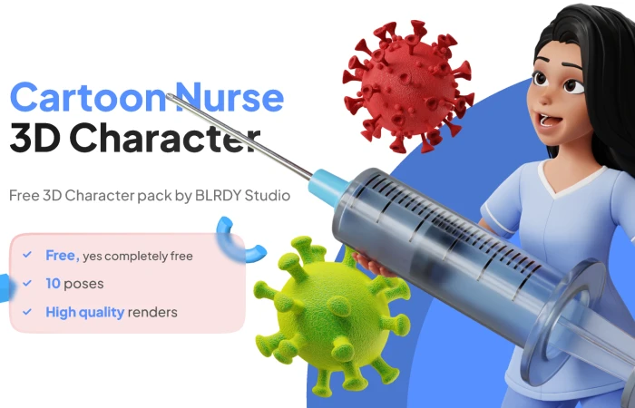 FREE 3D Nurse Character  - Free Figma Template