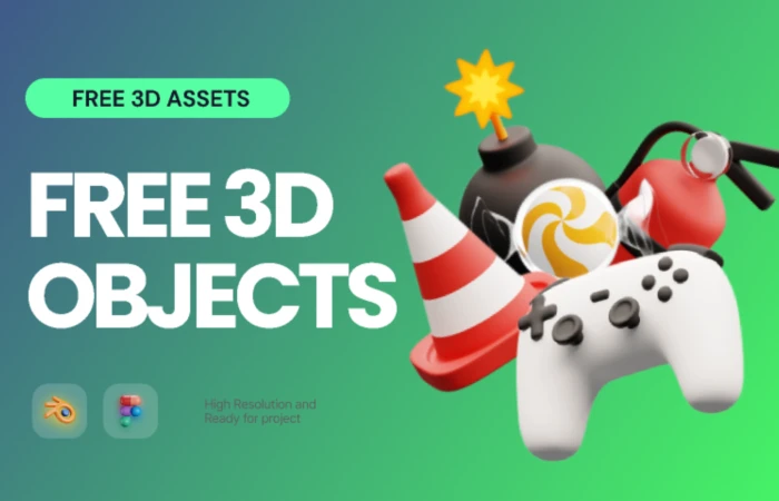 Free 3D Objcects (Part 3)  - Free Figma Template