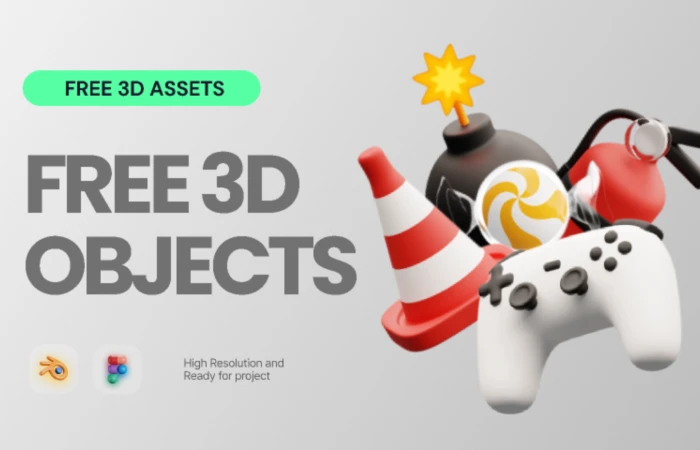 Free 3D Objects  - Free Figma Template