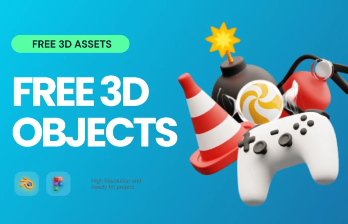 Free 3D Objects (Part 2)  - Free Figma Template