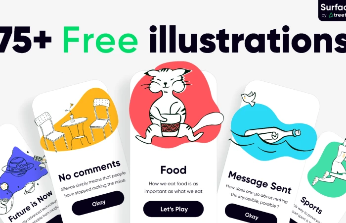Free 75+ illustrations - Surface Pack  - Free Figma Template