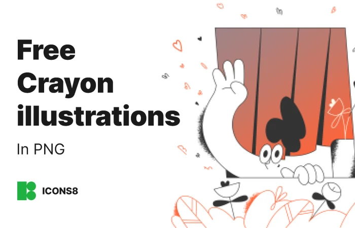 Free Crayon illustrations in PNG  - Free Figma Template